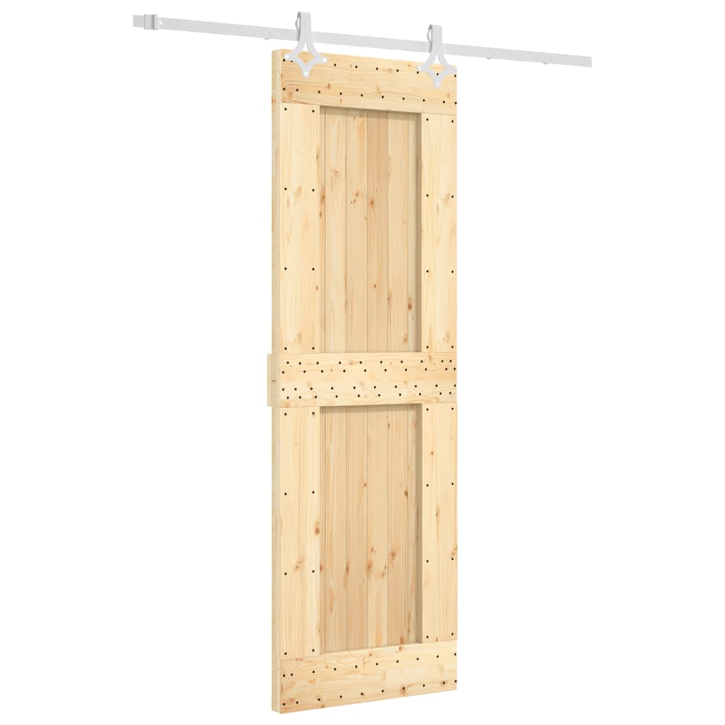 vidaXL Porta Scorrevole con Set Hardware 70x210 cm Legno Massello Pino