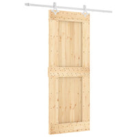 vidaXL Porta Scorrevole con Set Hardware 80x210 cm Legno Massello Pino