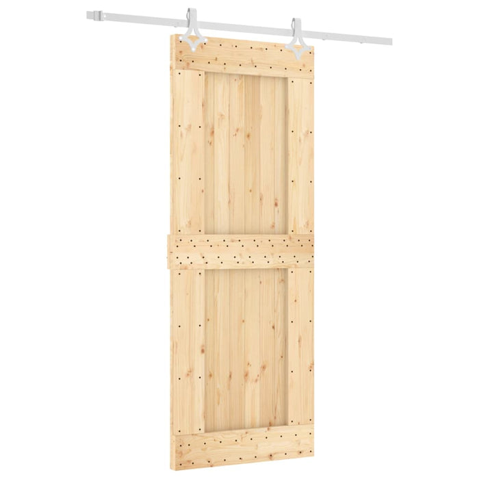 vidaXL Porta Scorrevole con Set Hardware 80x210 cm Legno Massello Pino