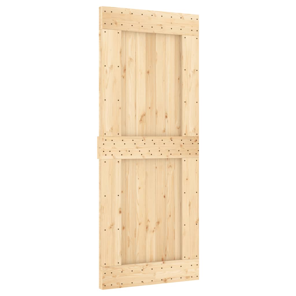 vidaXL Porta Scorrevole con Set Hardware 85x210 cm Legno Massello Pino