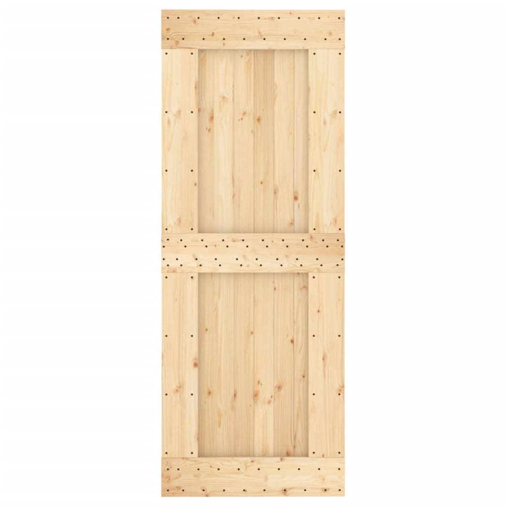 vidaXL Porta Scorrevole con Set Hardware 85x210 cm Legno Massello Pino