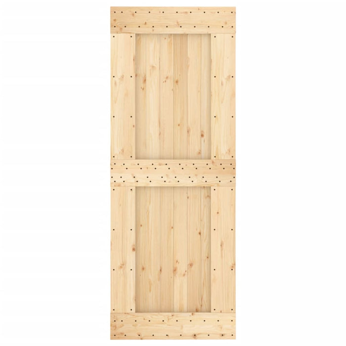 vidaXL Porta Scorrevole con Set Hardware 85x210 cm Legno Massello Pino