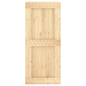 vidaXL Porta Scorrevole con Set Hardware 90x210 cm Legno Massello Pino