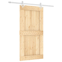 vidaXL Porta Scorrevole con Set Hardware 100x210cm Legno Massello Pino