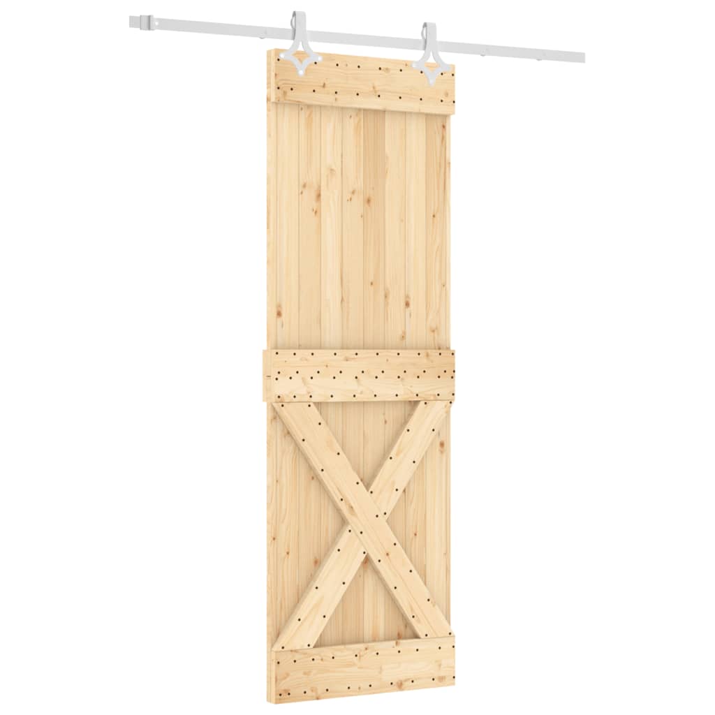 vidaXL Porta Scorrevole con Set Hardware 70x210 cm Legno Massello Pino