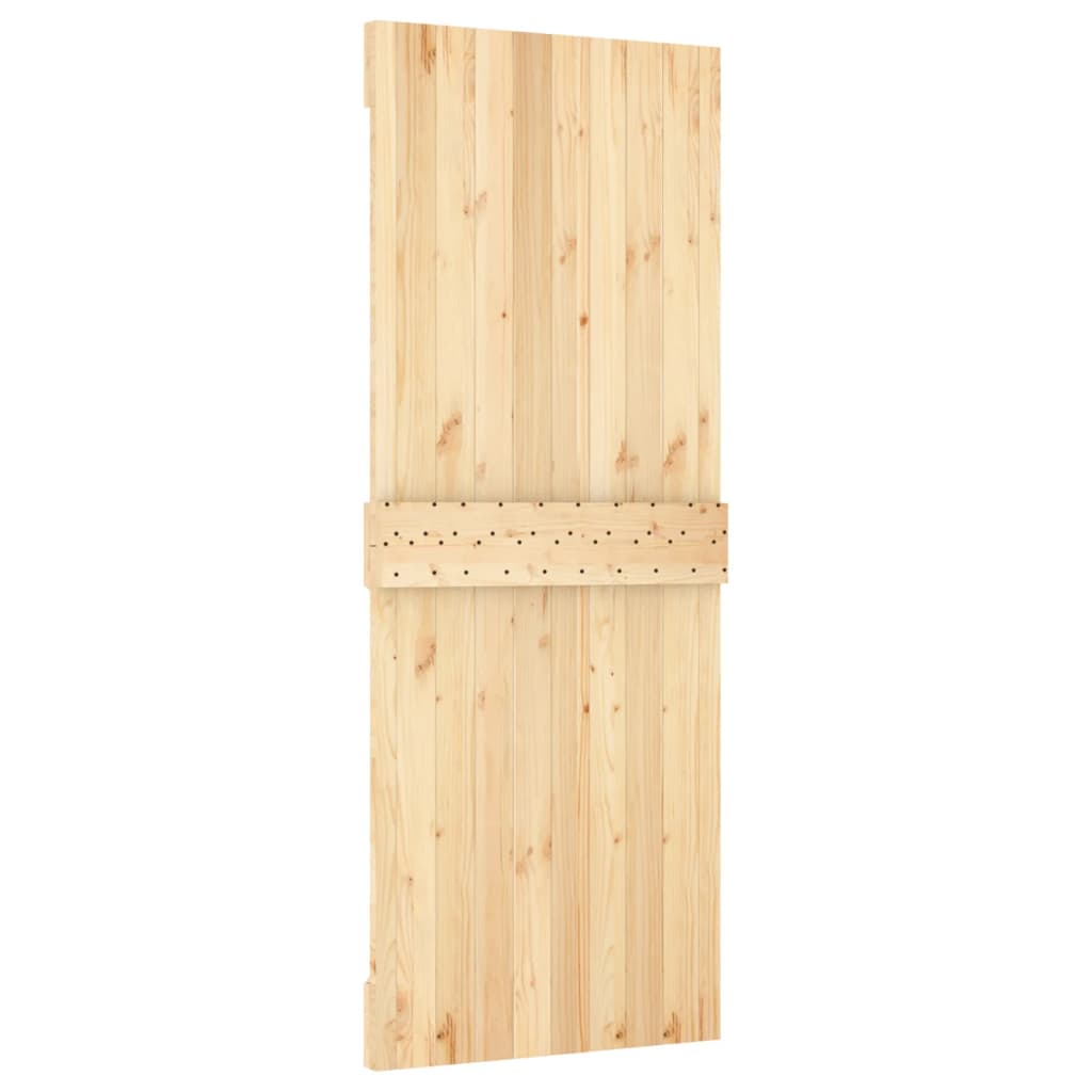 vidaXL Porta Scorrevole con Set Hardware 80x210 cm Legno Massello Pino