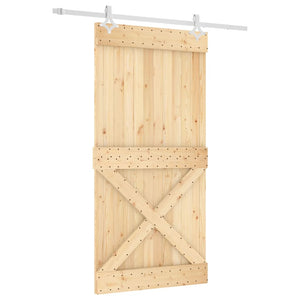 vidaXL Porta Scorrevole con Set Hardware 100x210cm Legno Massello Pino