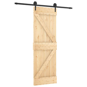 vidaXL Porta Scorrevole con Set Hardware 70x210 cm Legno Massello Pino