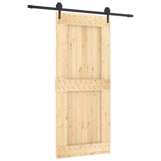 vidaXL Porta Scorrevole con Set Hardware 90x210 cm Legno Massello Pino