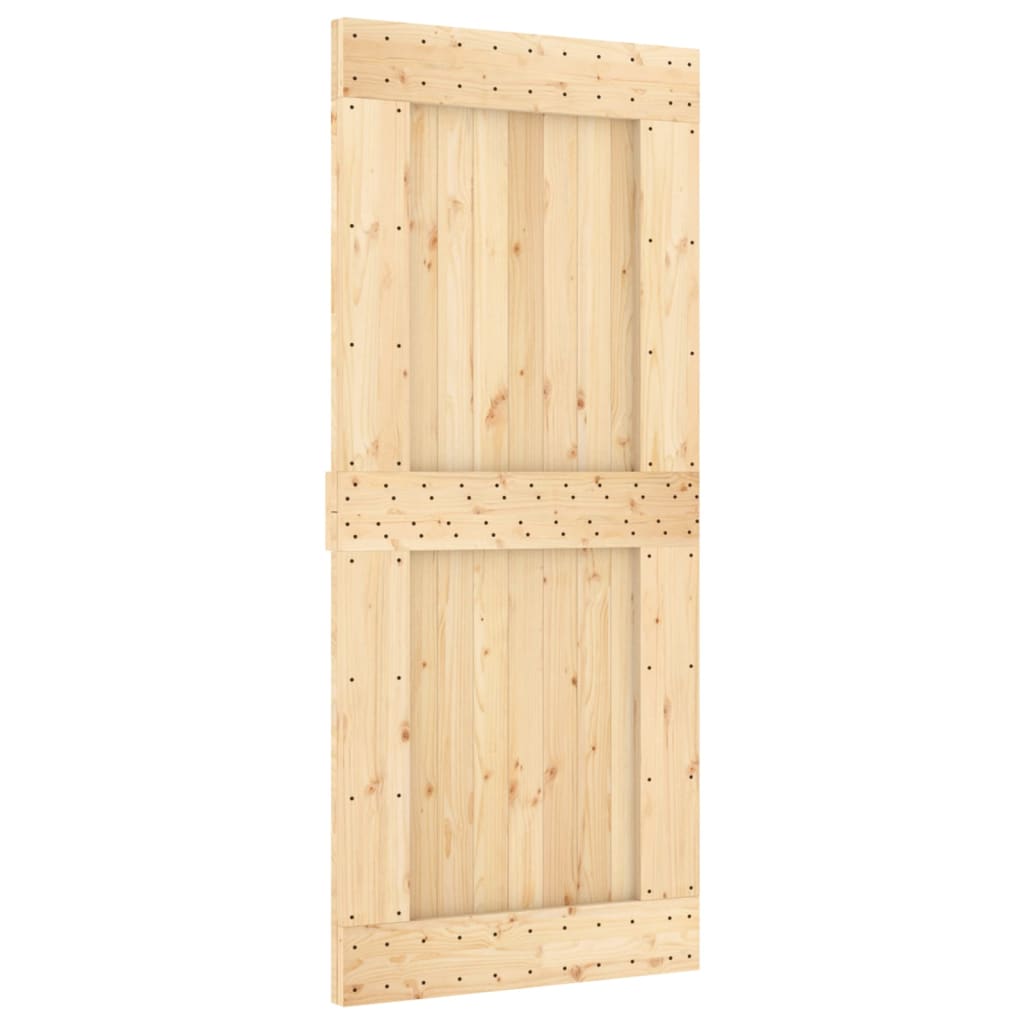 vidaXL Porta Scorrevole con Set Hardware 90x210 cm Legno Massello Pino