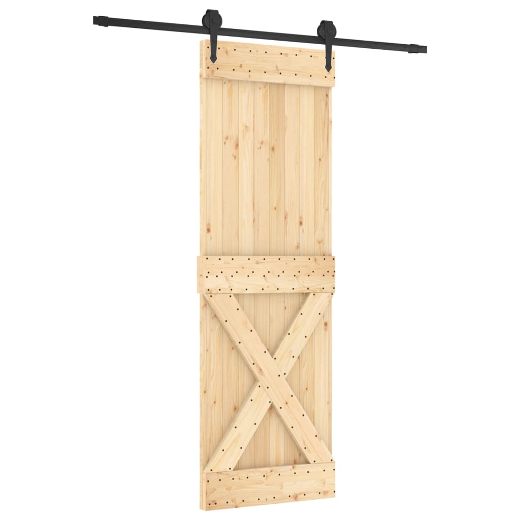 vidaXL Porta Scorrevole con Set Hardware 70x210 cm Legno Massello Pino