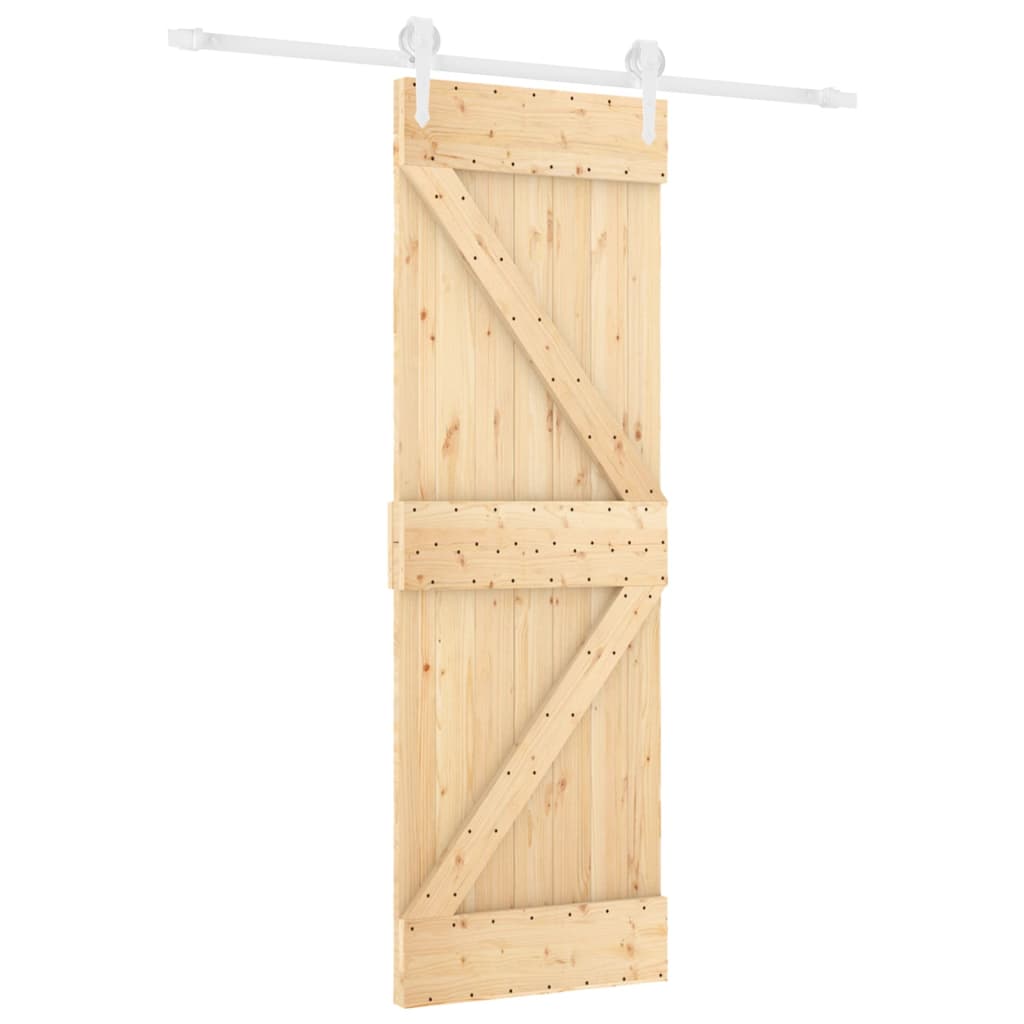 vidaXL Porta Scorrevole con Set Hardware 70x210 cm Legno Massello Pino