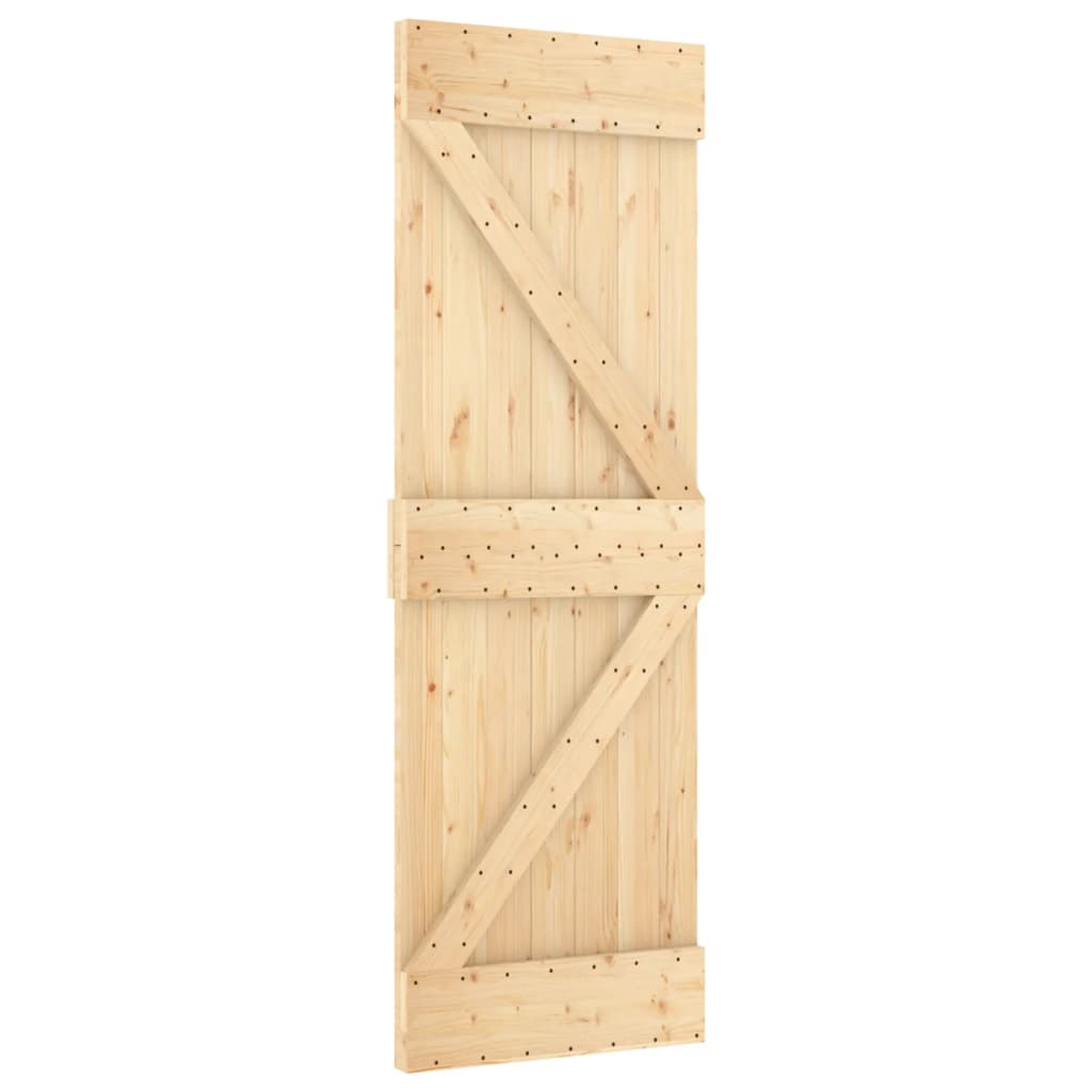 vidaXL Porta Scorrevole con Set Hardware 70x210 cm Legno Massello Pino