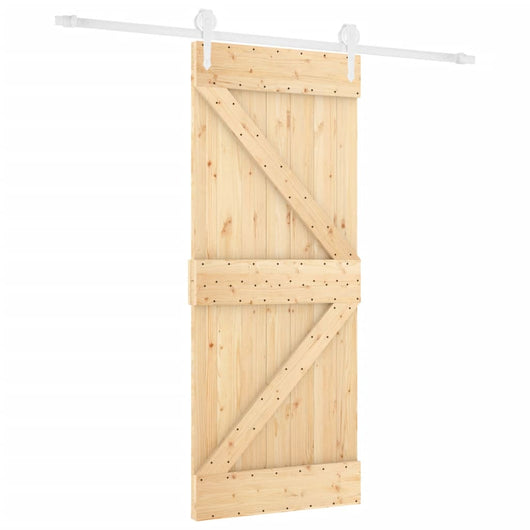 vidaXL Porta Scorrevole con Set Hardware 80x210 cm Legno Massello Pino