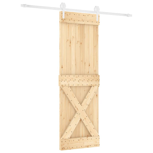 vidaXL Porta Scorrevole con Set Hardware 80x210 cm Legno Massello Pino