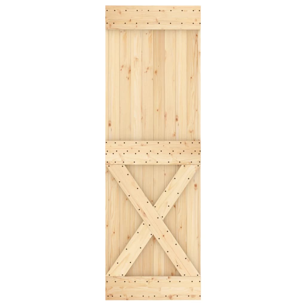 vidaXL Porta Scorrevole con Set Hardware 80x210 cm Legno Massello Pino