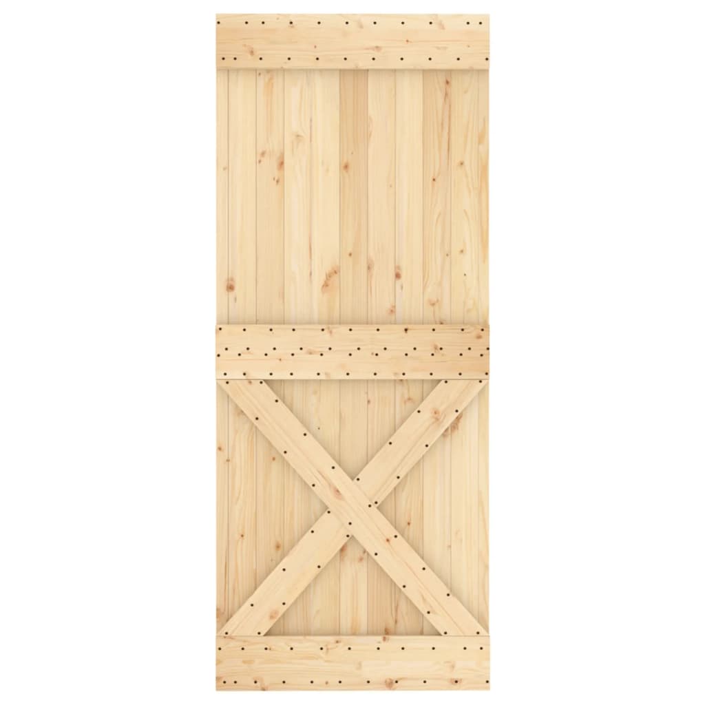 vidaXL Porta Scorrevole con Set Hardware 100x210cm Legno Massello Pino