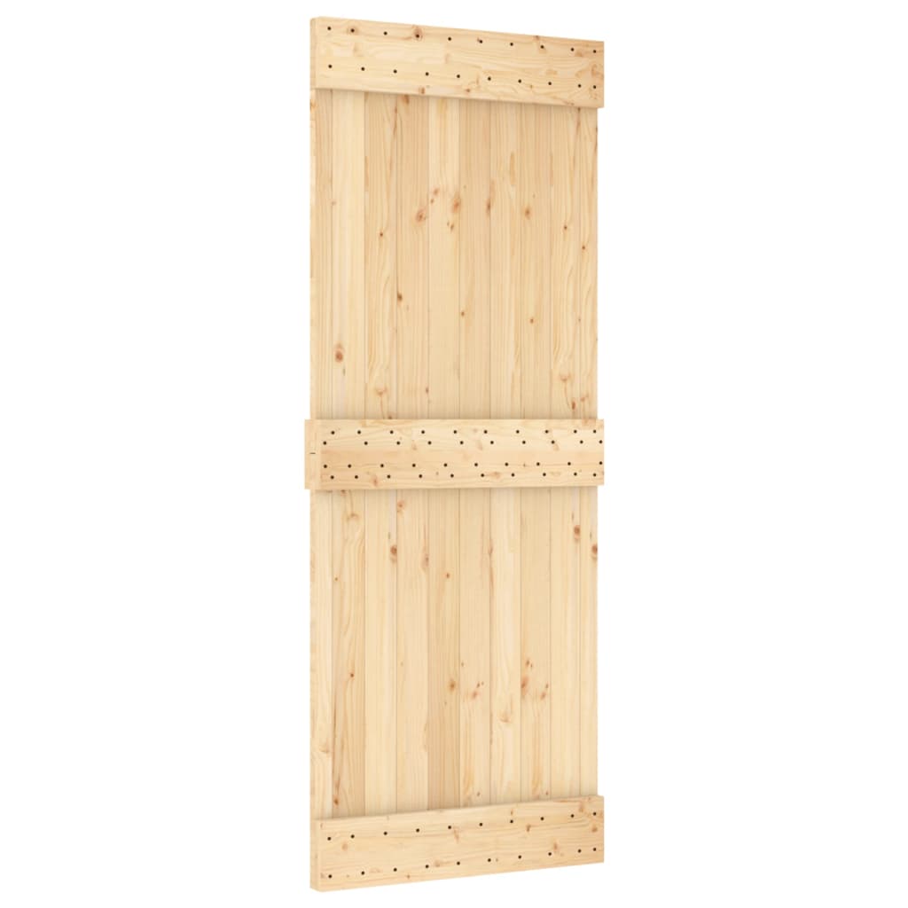 vidaXL Porta Scorrevole con Set Hardware 80x210 cm Legno Massello Pino