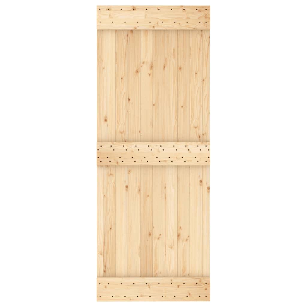 vidaXL Porta Scorrevole con Set Hardware 80x210 cm Legno Massello Pino