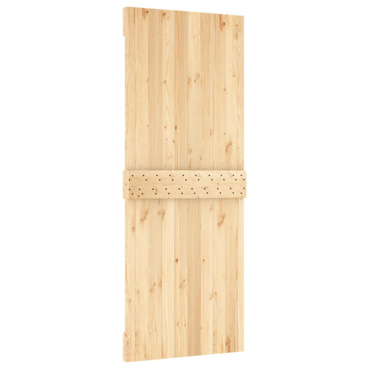 vidaXL Porta Scorrevole con Set Hardware 80x210 cm Legno Massello Pino