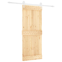 vidaXL Porta Scorrevole con Set Hardware 85x210 cm Legno Massello Pino