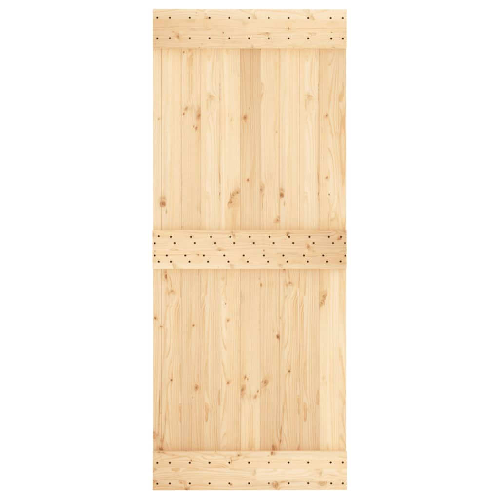 vidaXL Porta Scorrevole con Set Hardware 85x210 cm Legno Massello Pino