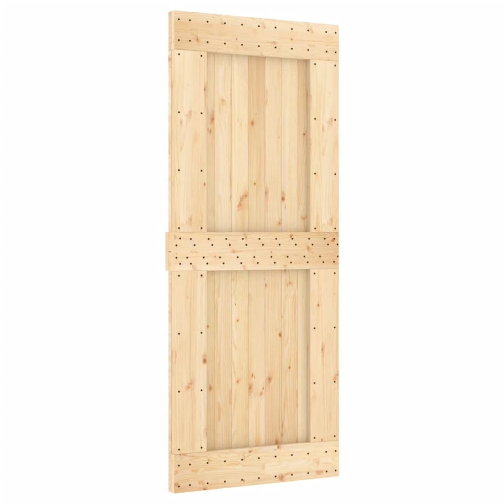 vidaXL Porta Scorrevole con Set Hardware 85x210 cm Legno Massello Pino