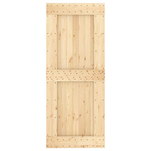 vidaXL Porta Scorrevole con Set Hardware 85x210 cm Legno Massello Pino