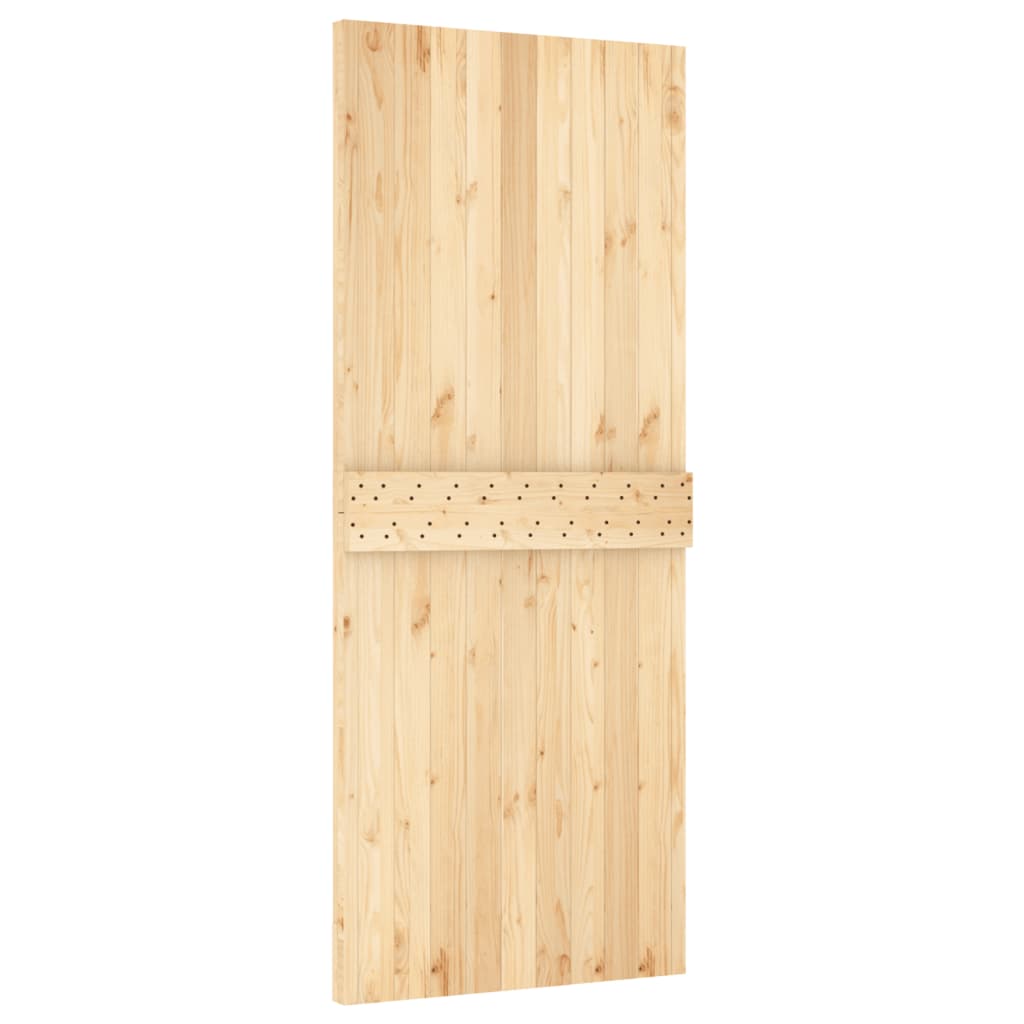 vidaXL Porta Scorrevole con Set Hardware 85x210 cm Legno Massello Pino