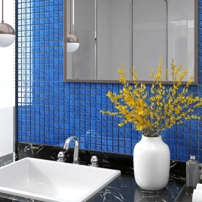 vidaXL Piastrelle Mosaico 11 pz Blu 30x30 cm in Vetro