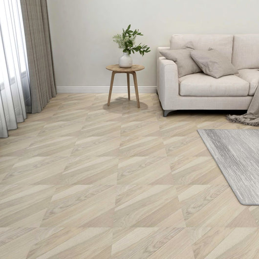 vidaXL Listoni Pavimenti Adesivi 20 pz in PVC 1,86 m² Beige a Strisce