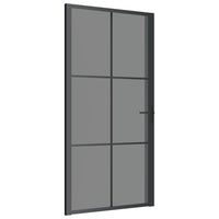 vidaXL Porta Interna 102,5x201,5 cm Nera in Vetro ESG e Alluminio