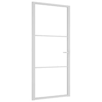 vidaXL Porta Interna 93x201,5 cm Bianca in Vetro ESG e Alluminio