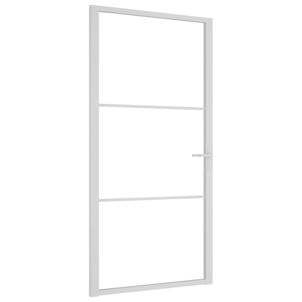 vidaXL Porta Interna 102,5x201,5 cm Bianca in Vetro ESG e Alluminio