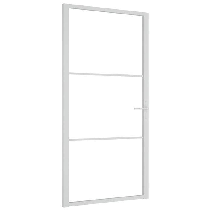 vidaXL Porta Interna 102,5x201,5 cm Bianca in Vetro ESG e Alluminio