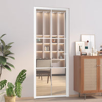 vidaXL Porta Interna 83x201,5 cm Bianca in Vetro ESG e Alluminio