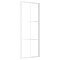 vidaXL Porta Interna 83x201,5 cm Bianca in Vetro ESG e Alluminio