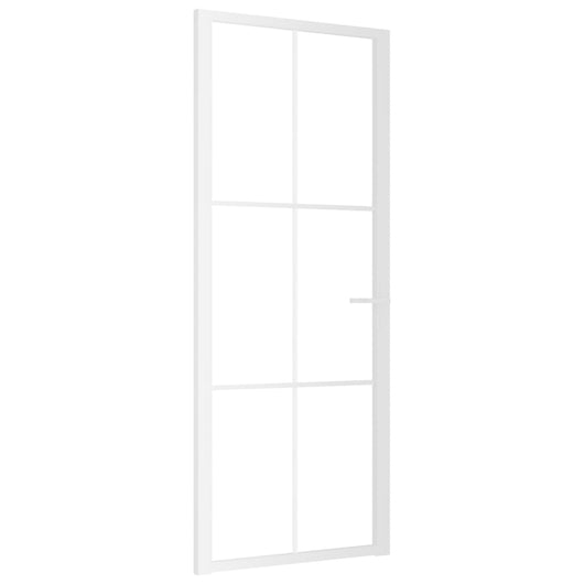 vidaXL Porta Interna 83x201,5 cm Bianca in Vetro ESG e Alluminio