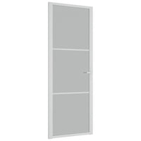 vidaXL Porta Interna 76x201,5 cm Bianco Opaco Vetro e Alluminio