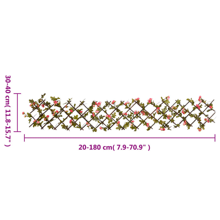 vidaXL Traliccio Edera Artificiale Espandibile Rosa Scuro 180x20 cm