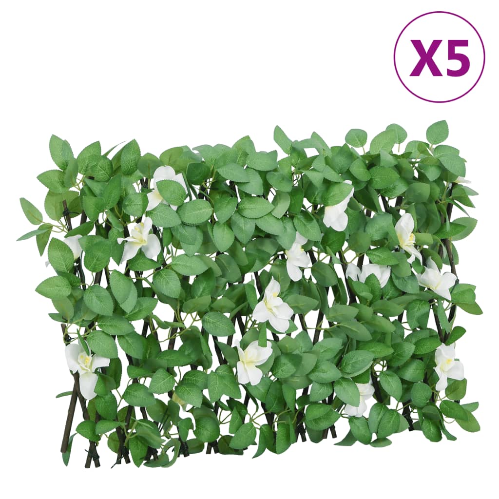 vidaXL Traliccio Edera Artificiale Espandibile Verde 5pz 180x30 cm