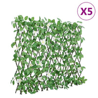 vidaXL Traliccio Edera Artificiale Espandibile Verde 5pz 186x30 cm