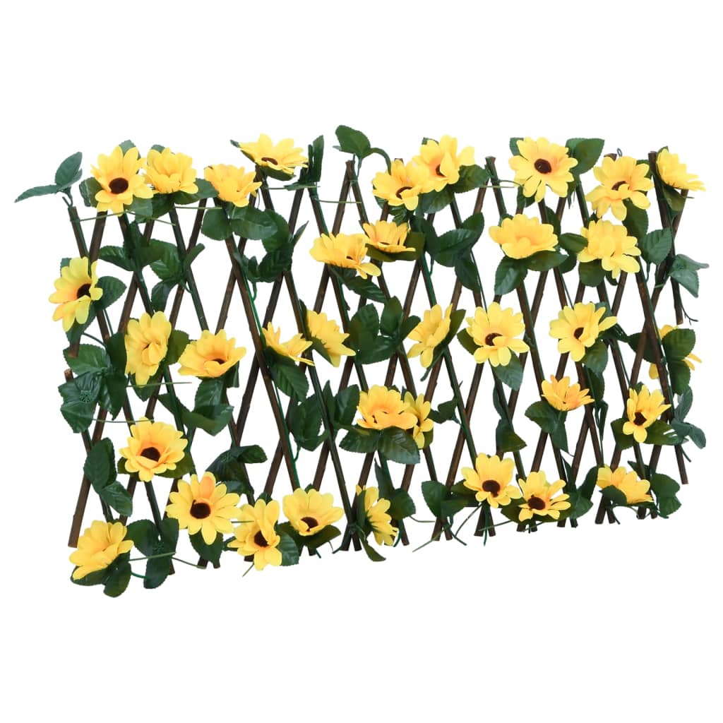 vidaXL Traliccio Edera Artificiale Espandibile 5pz Giallo 180x20 cm