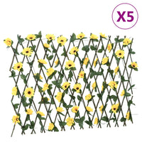 vidaXL Traliccio Edera Artificiale Espandibile 5pz Giallo 180x60 cm