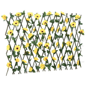 vidaXL Traliccio Edera Artificiale Espandibile 5pz Giallo 180x60 cm