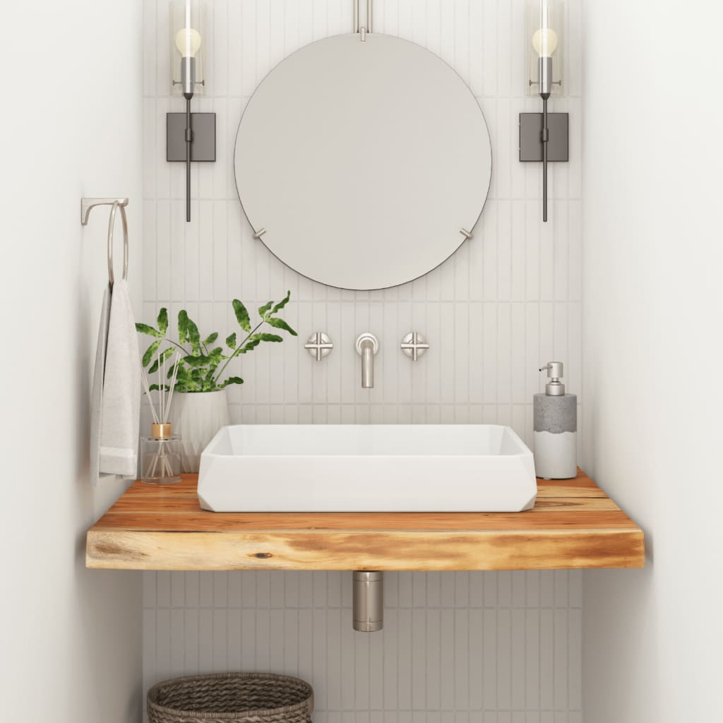 vidaXL Piano Bagno 70x60x3,8 cm Rettangolare Legno Massello di Acacia