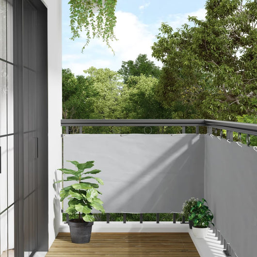 vidaXL Paravento da Balcone Grigio 600x75 cm in PVC