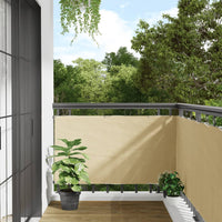 vidaXL Paravento da Balcone Crema 400x75 cm in PVC