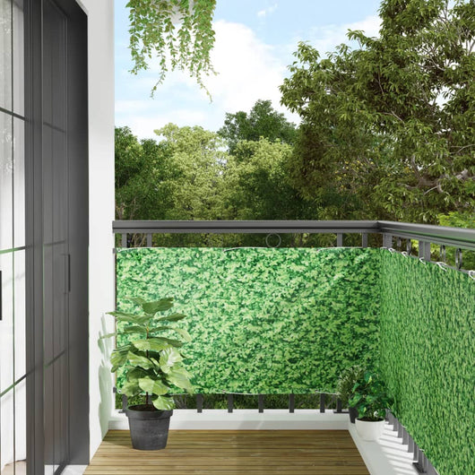 vidaXL Paravento da Balcone con Aspetto Pianta Verde 300x75 cm PVC