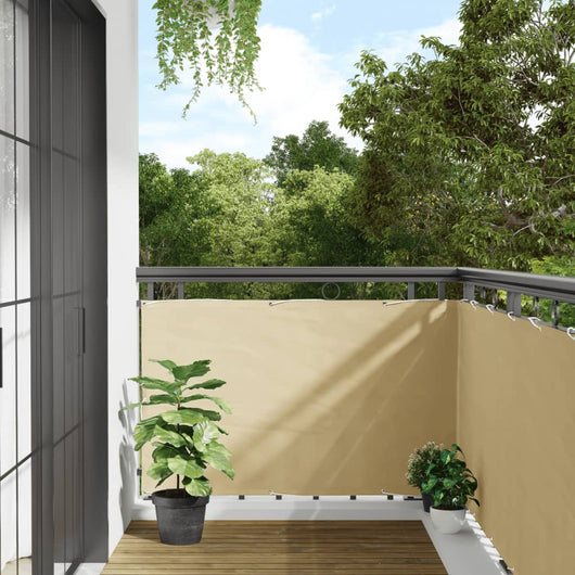 vidaXL Paravento da Balcone Crema 800x90 cm in PVC